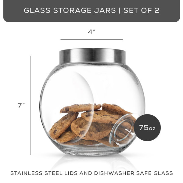 JoyJolt Glass Cookie Jar Food Storage - Set of 2 & Reviews